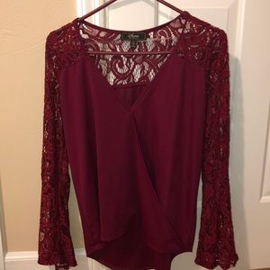 Cute bell bottom lace sleeve top!  Only wore once!